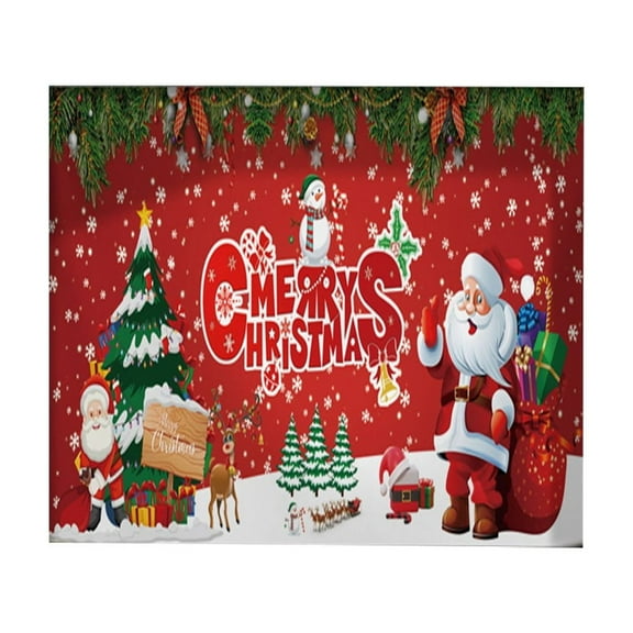 Christmas Holiday Banner Garage Door Decorations, Santa's Reindeer Barn Garage Door Murals,Winter Large Door Cover Decoration Indoor Outdoor,Christmas Holiday Backdrop Decoration 7 x 8 ft
