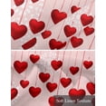 thumbnail image 6 of Valentine's Day Linen Curtain Valance for Bedroom/Bathroom/Kitchen/Office/Living/Dining Room Windows,Red Watercolor Heart Love Holiday Rod Pocket Topper Drapes Decorative Cafe Drapery Panel 60x18, 6 of 6