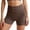Coffee, variant on Kcolen Plus Size Yoga Shorts for Women,Womens Elastic Waist Yoga Shorts Solid Color Biker High Waist Skin Friendly Workout Shorts