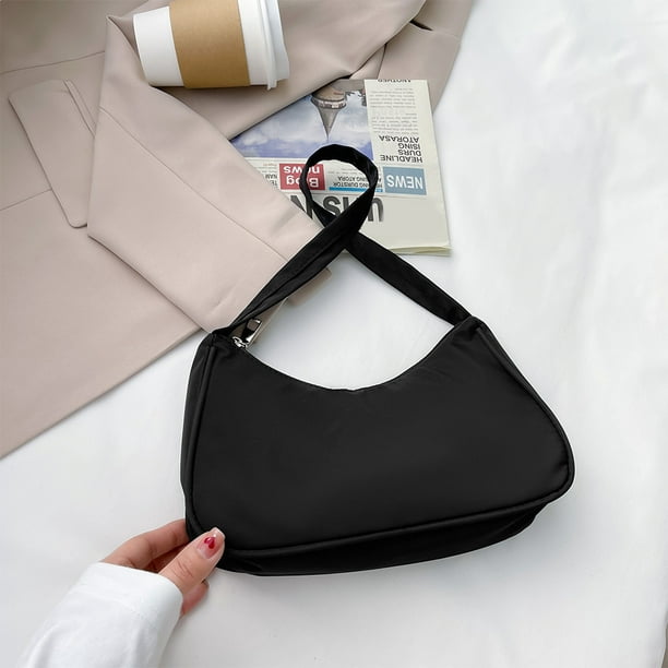 Mini Fashion Crescent Shoulder Bag, Solid Color Simple Hobo Bag