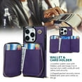 thumbnail image 2 of Dteck iPhone 14 Pro Wallet Case with Credit Card Holder Crossbody Strap Handbag RFID Blocking Wallet Zipper Purse Leather Case for Apple iPhone 14 Pro 6.1 inch 2022, Purple, 2 of 9