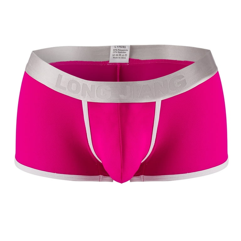 Buy Mid Waist Striped Boyshorts Panty in Hot Pink - Cotton Online