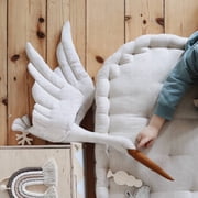 HOOWIFFY White Cotton Swan Toy for Kids, Nordic Style Plush Doll, Soft Indoor Decorative Animal Plushie
