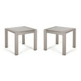 thumbnail image 3 of GDF Studio Crested Bay Outdoor Aluminum and Glass Side Table, Set of 2, Silver, 3 of 8