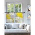 thumbnail image 4 of Sheer Curtains 45 Inch Length 2 Panels Set for Kitchen, Yellow Semi Sheer Curtains for Windows, Modern Geometric Grey Oil Painting Abstract Voile Window Treatments Rod Pocket Curtain, 4 of 7