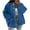 Blue, variant on Turilly Women's Solid Drop Shoulder Sleeve Long Sleeved Stand Collar Coats Loose Casual Button Jacket With Pockets