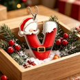 thumbnail image 4 of Santa Suit Letter Christmas Ornament, A-Z Alphabet Flat Acrylic Pendant, Personalized Initial Xmas Tree Decor, DIY Custom Name Hanging Ornament for Car Rearview Mirror, 4 of 6