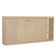 thumbnail image 6 of Euroco Wood Twin Size Murphy Bed, Wall Bed with Shelves and Cabinet, Convertibe into Cabinet for Bedroom, Natural, 6 of 15