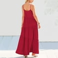 thumbnail image 6 of Odeerbi Dresses For Women 2025 Maxi Dress Casual Loose Strap Beach Long Dress Red, 6 of 7