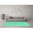 thumbnail image 3 of Ahgly Company Indoor Square Abstract Turquoise Blue Modern Area Rugs, 8' Square, 3 of 4