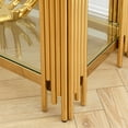 thumbnail image 5 of Modern Glass Console Table, 55" Gold Sofa Table With Sturdy Metal Frame And Clear Tempered Glass Top, For Living Room Entryway Bedroom, Gold Finish, 5 of 9
