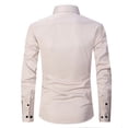 thumbnail image 4 of VSSSJ Men's Long Sleeve Dress Shirt Regular Fit Button Down Solid Color Collared Blouse Tops Casual Comfortable Lightweight Formal Shirts Khaki XXXL, 4 of 4