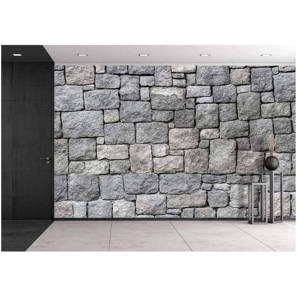 Wall26 Old Gray Stone Peel & Stick Wallpaper, 66x96 inches - Walmart