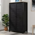 thumbnail image 4 of Pemberly Row Cottage Road Engineered Wood Storage Cabinet in Raven Oak Finish, 4 of 11