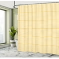 thumbnail image 4 of Ambesonne Vintage Shower Curtain, Gingham Pattern Heart Shape, 69"Wx70"L, Mustard and White, 4 of 4
