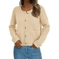 thumbnail image 3 of PRETTYGARDEN Women's Knit Cardigan Sweaters Fall Fashion Long Sleeve Open Front Button Down Trendy Casual Sweater Jacket, 3 of 8