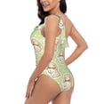 thumbnail image 4 of Sikiie Rabbit With Tie Print Women One Piece Swimsuits Tummy Control One Shoulder Bathing Suits Ruffle Swimwear, From S to XXL-XX-Large, 4 of 6