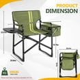 thumbnail image 2 of UBesGoo Portable Director Chair, 265 lbs Capacity Folding Outdoor Chair with Side Tray & Insulated Cooler Bag for Camping, Tailgating, Sports, Army Green with Light Yellow Accents, 2 of 18