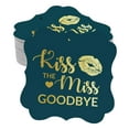 thumbnail image 1 of Inkdotpot Pack Of 100 Real Gold Foil Bracket Shape Paper Tags Kiss The Miss Goodbye Bridal Shower Favor Hang Tags, 1 of 7