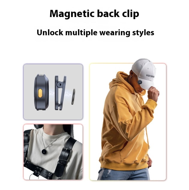Wireless Lavalier Mic for Insta360 Ace Pro 2 - Bigcan Clip-On USB-C Microphone System for Action Cameras and Smartphones, DSP Noise Cancelling, 30h Battery Life, Magnetic Wearable Design