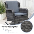 thumbnail image 3 of OC Orange-Casual Set of 2 Patio Resin Wicker Rocking Chair w/ Cushions, Outdoor Furniture Gray Cushions, 3 of 7