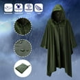 thumbnail image 2 of Ponchos de Pluie pour Adultes Bouton pour Adultes Manteau de Mode Veste à Capuche Unisexe Imperméable Ponchos Réutilisables Vert, 2 of 8