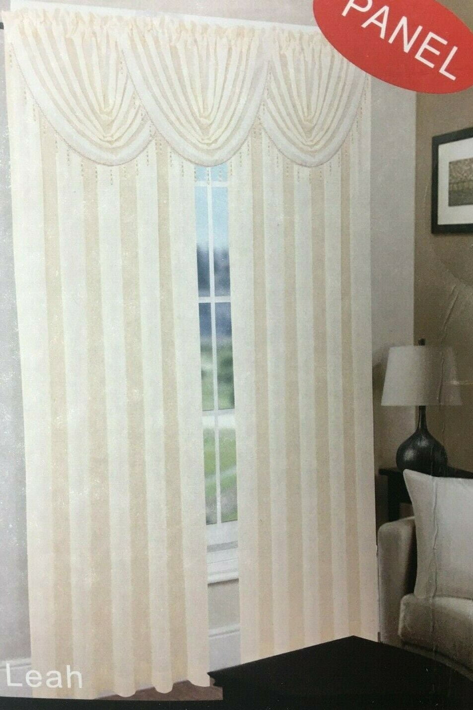 Leah Textured Curtain Panel, 84" Long Draperies, Off White, Each Panel Is Sold Separately