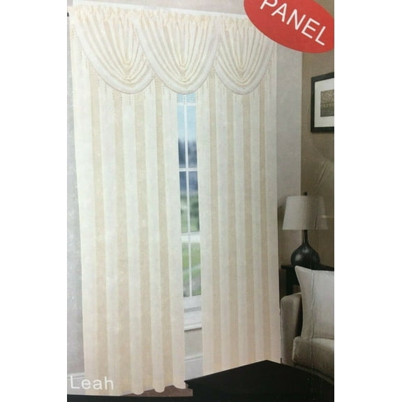 Luxury Home Textile Leah Textured Off White Rod Pocket Light Filtering Curtains, 54” x 84”