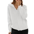 thumbnail image 2 of Cardigan Sweaters for Women 2025 Long Sleeve Zip Up Lapel Ribbed Knitted Sweater Jacket Coat Womens Cardigan Sweaters, 2 of 6