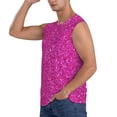 thumbnail image 3 of Balery Rose Red Glitter Camisetas sin mangas para hombre, absorbe la humedad y protege contra el mal olor.-X-Large, 3 of 7