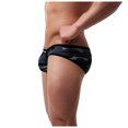 thumbnail image 4 of HUPOM Mens Underwear Boxer Briefs Male Thongs Low waist Elastic Waist Solid Briefs Gray M, 4 of 9