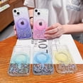thumbnail image 4 of Funda de teléfono transparente con purpurina Magsafe de carga inalámbrica de lujo para iPhone 11, 12, 13, 14 Pro Max, XS, X, XR, 7, 8 Plus, Mini, Silico suave, 4 of 5