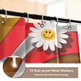 thumbnail image 4 of Shower Curtain and Rug Sets 4pcs Bathroom Sets Includes 12 Free Hooks 66" x 72" Daisies on Coffee Collision Background, 4 of 8