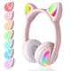 Wireless Headset, TSV Cat Ear LED Wireless Bluetooth Headphones, Foldable over-Ear Bluetooth Earphones With Built-in Microphone, Stereo Sound for Kids, Girls, Adults(Pink/Purple) - image 1 of 9
