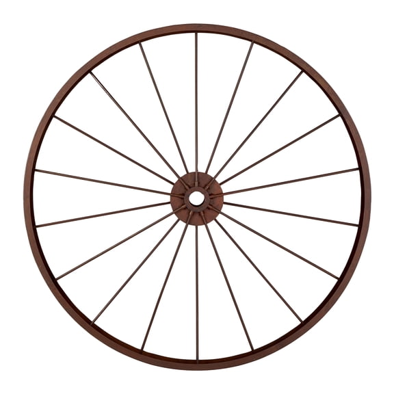 Decmode Indoor/Outdoor Large Red Metal Wheel Wall Decor, 43"
