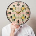 thumbnail image 6 of Yayeee Wall Clock Battery Operated 11.9" Silent Quartz Non-Ticking for Living Room Decor, Retro Pink Stars, 6 of 8