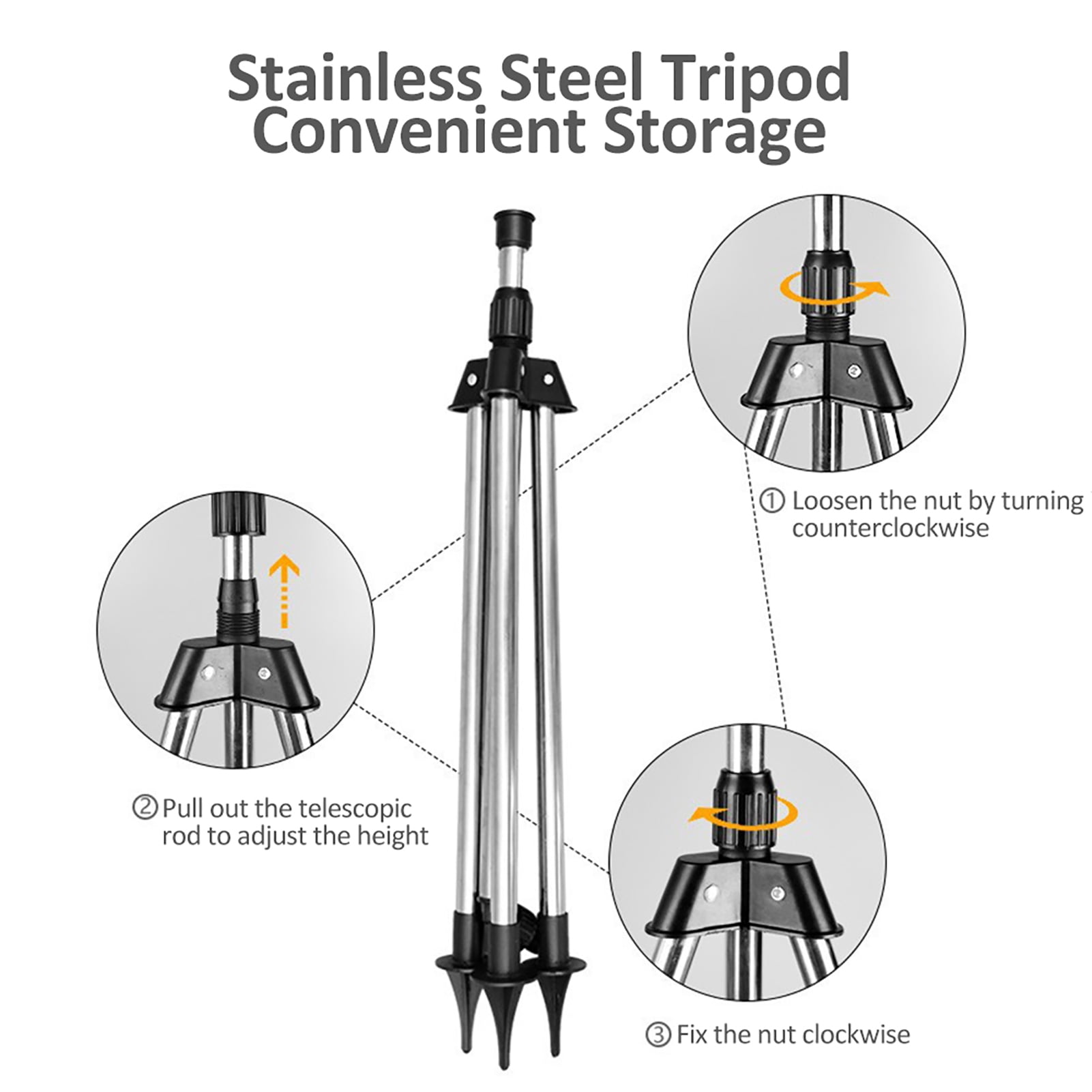 Suodoka Tripod Sprinklers for Yard Rotating 360 Degree Large Area Coverage Telescopic Support Adjustable Garden Water Sprinkler US Thread 37.02 inches / 94 cm