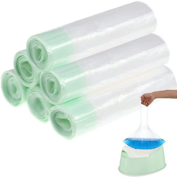 LAMIRO 50 Pcs Disposable Travel Potty Liners Portable Potty Training Toilet Seat Bin Bags for Kids