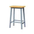 thumbnail image 3 of Grey Blue Painted Bar Stools with Solid Wood Legs / Great for Kitchen, Durable and Sturdy, 3 of 4