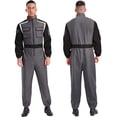 thumbnail image 5 of LiiYii Mens Long Sleeve Coverall Coverall With Zipper Pockets Fireman Mechanic Racing Uniform Grey XXL, 5 of 5