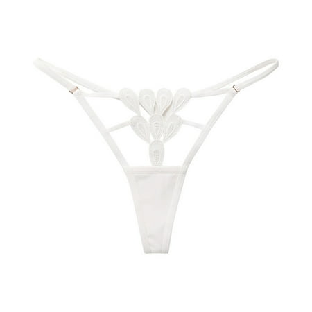 

Kddylitq Women s G String Thong Low Rise Underwear Soft T Back Briefs White L
