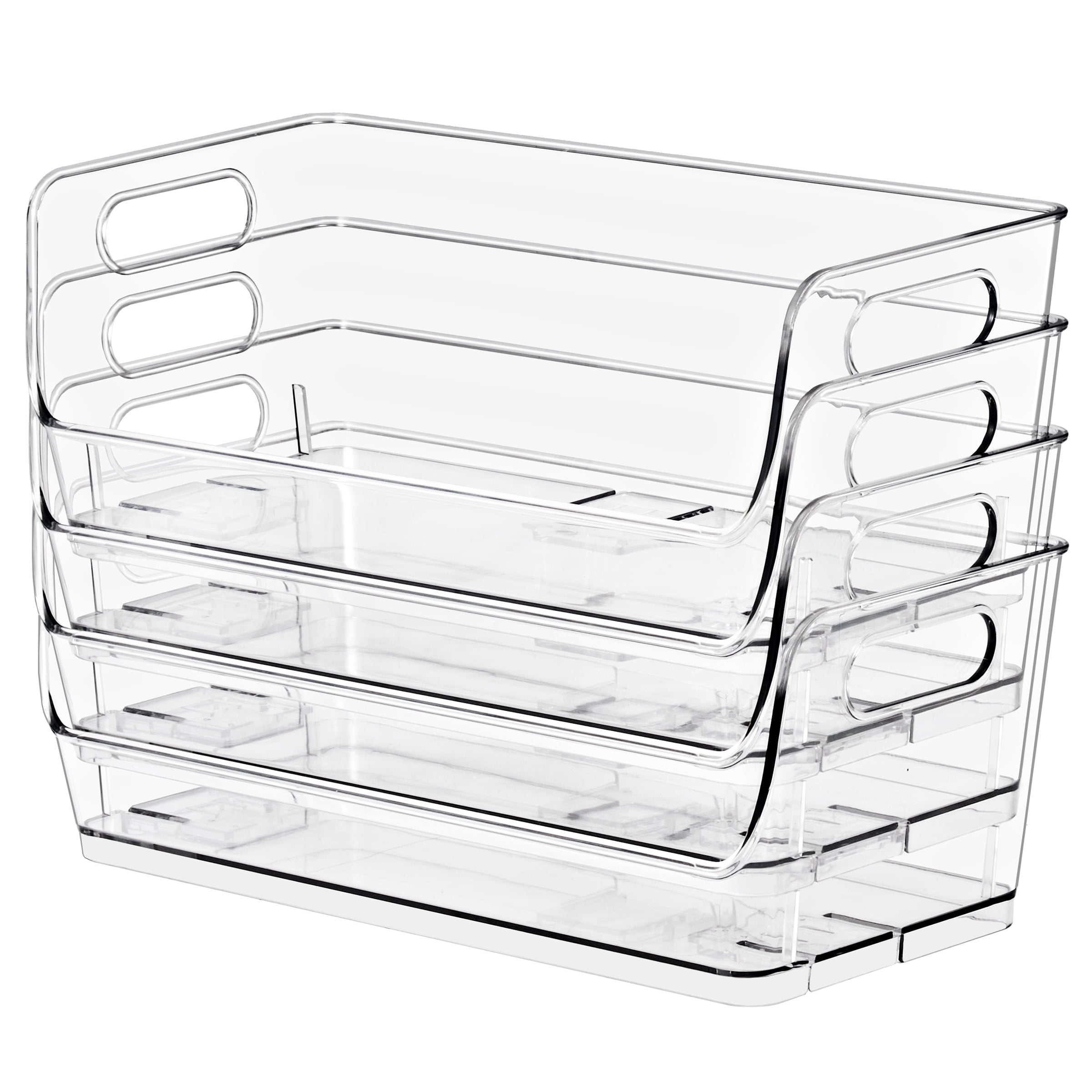 Sorbus Clear Stackable Wide Storage Bins, Small Open-Front Acrylic Pantry Organizers, 2 Pack