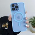 thumbnail image 3 of Matte Magnetic Clear Ultra Thin Slim Phone Case for iPhone 11 12 13 14 15 Pro Max Wireless Charging Magsafe Cover with Lens Film, 3 of 5