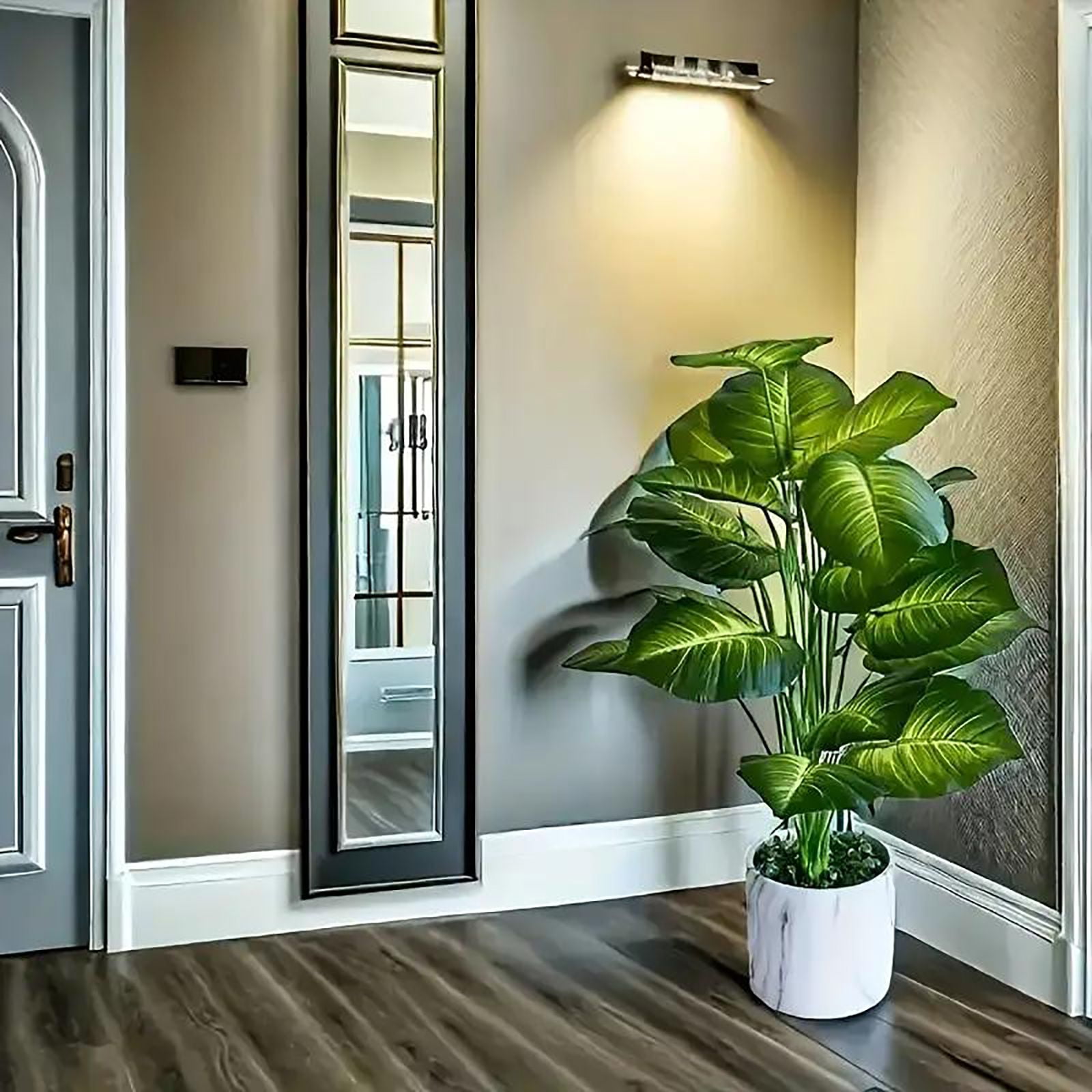 Artificial Plants Palm, Artificial Plants Tropical Leaves Faux Palm Plant, Plant Garden Decoration,For Home Garden Indoor Outdoor Decor Fake Greenery Tree （No flower pots）