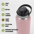 thumbnail image 6 of Ozizo Thermos for Water, 1 Liter Insulated Stainless Steel Bottle with Flip Top Lid, Leakproof Double Wall, Wide Mouth Design, 6 of 8