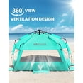 thumbnail image 3 of OutdoorMaster Beach Tent with Blackout Shelter Technology, Portable Sun Shade Shelter 4 Person, Pop Up Beach Tents with UPF 50+ UV Protection, 9.5mm Thick Pole, 3 Ventilating Mesh Windows, 3 of 10