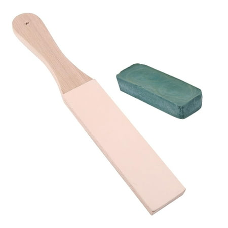 

2pcs Handmade Two-sided Knifeboard Wooden Leather Sharpening Honing Borad and Grinding Paste for Polishing Carving