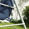 thumbnail image 7 of Geemuslly 60" Porch Swing Cushions Outdoor, Waterproof 2-3 Seater Swing Replacement Cushion with 2 Pillows & Ties, 5" Thick Thicken Bench Pad for Patio Garden, Blue, 7 of 7