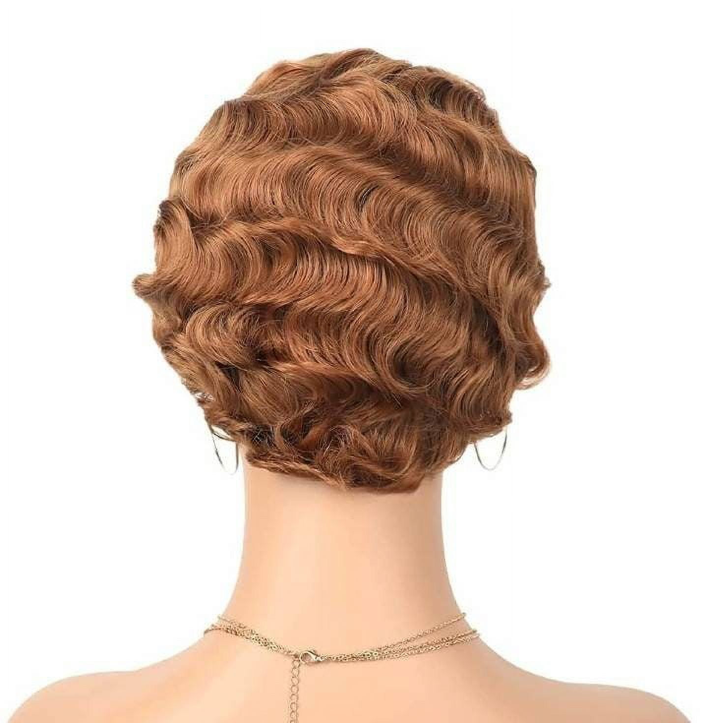 Short Pixie Cut Wigs for Black Women Mommy Brazilian Finger Ocean Wave Remy Human Hair Cheap Wig for Party Full Machine Made Wig