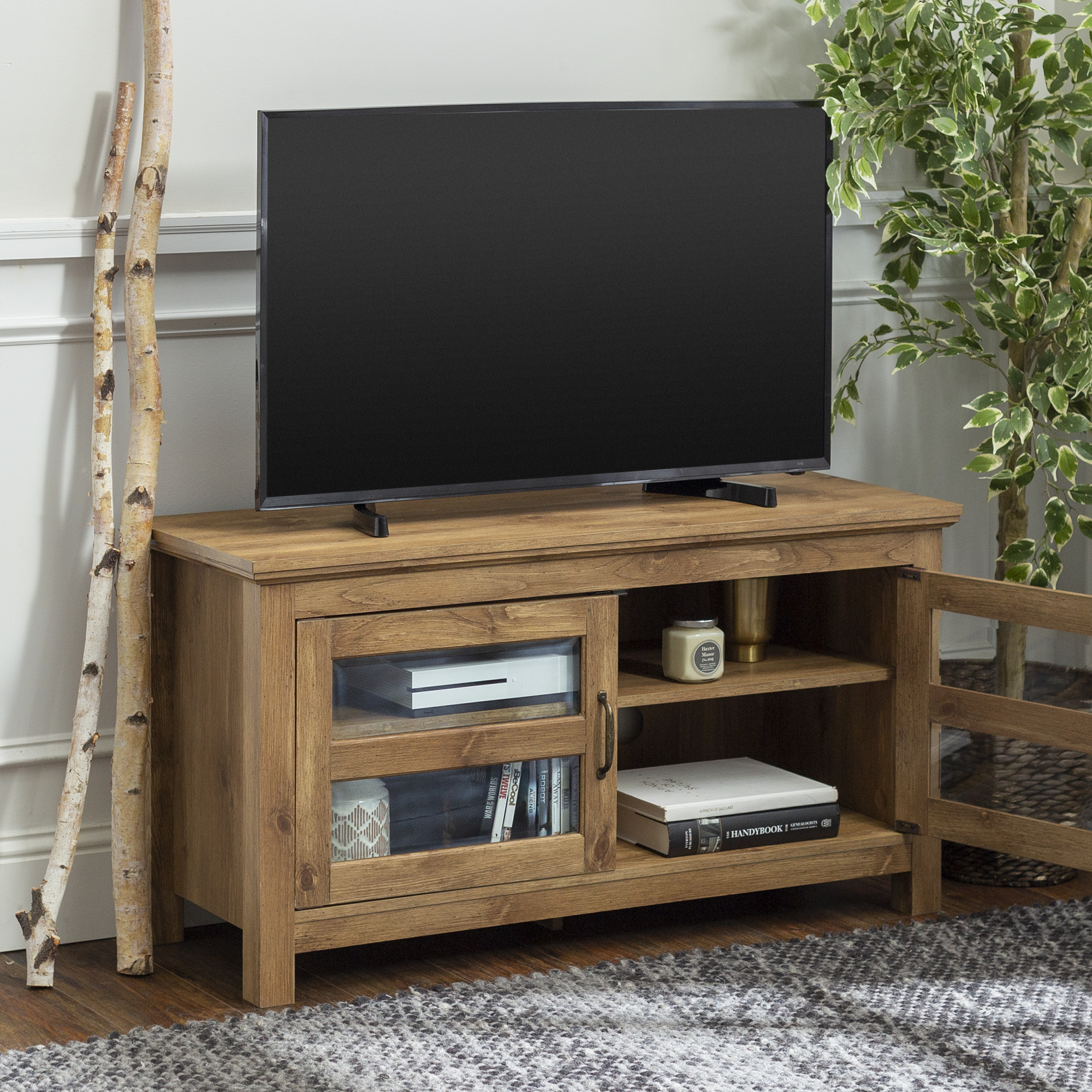 Transitional TV Stand for TVs up to 48", Barnwood